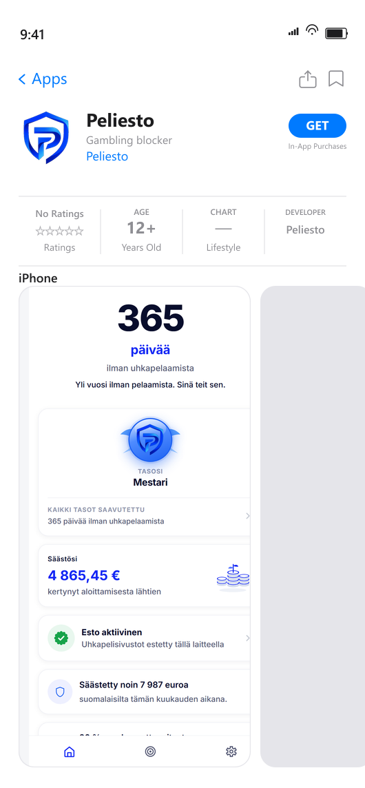 Peliesto App Storessa